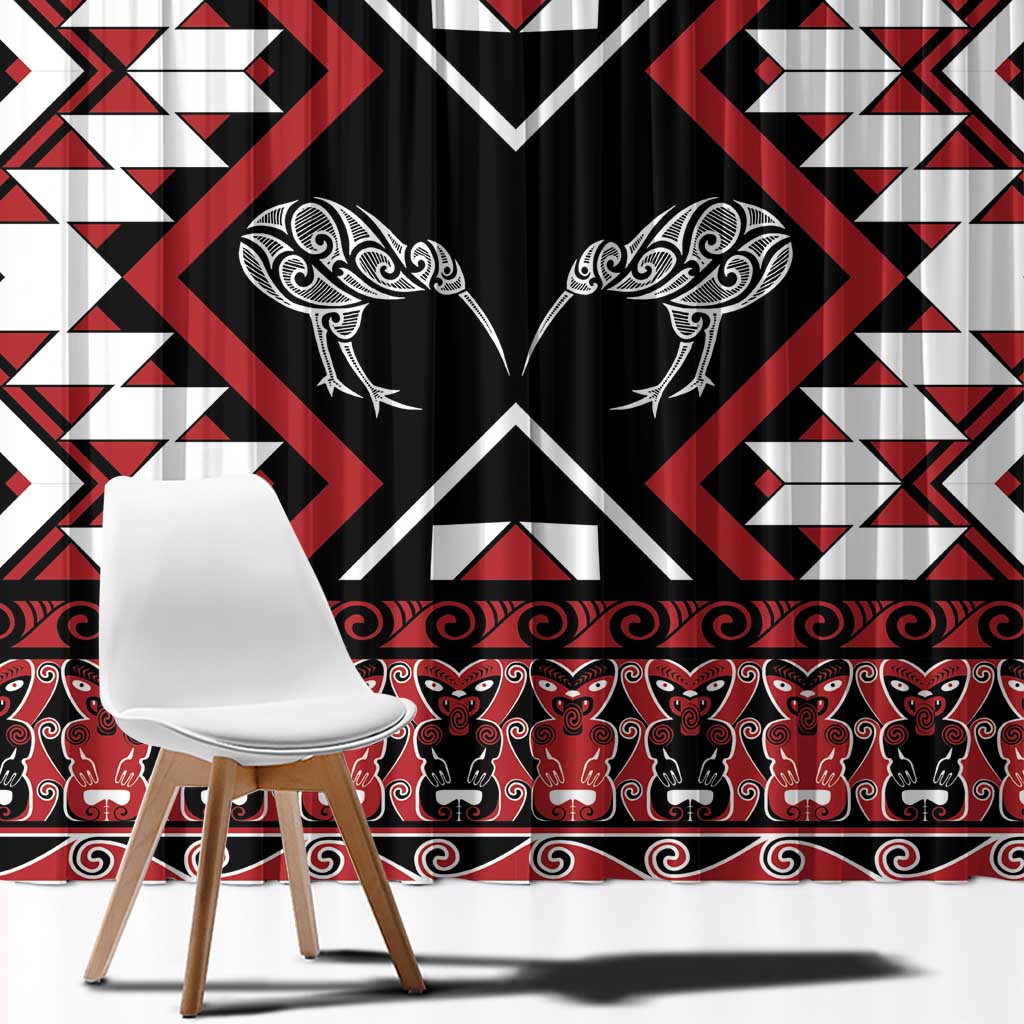 Personalised Taniko Motifs Aotearoa Window Curtain Waitangi Kowhaiwhai Kiwi LT7 - Polynesian Pride