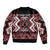 Personalised Aotearoa Waitangi Bomber Jacket Taniko Motifs - Mania Gecko