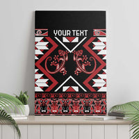 Personalised Aotearoa Waitangi Canvas Wall Art Taniko Motifs - Mania Gecko LT7 - Polynesian Pride