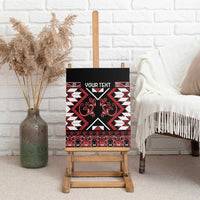 Personalised Aotearoa Waitangi Canvas Wall Art Taniko Motifs - Mania Gecko LT7 - Polynesian Pride
