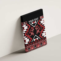 Personalised Aotearoa Waitangi Canvas Wall Art Taniko Motifs - Mania Gecko LT7 - Polynesian Pride