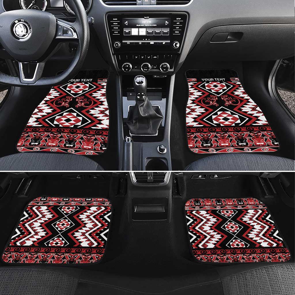 Personalised Aotearoa Waitangi Car Mats Taniko Motifs - Mania Gecko