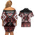 Personalised Aotearoa Waitangi Couples Matching Off Shoulder Short Dress and Hawaiian Shirt Taniko Motifs - Mania Gecko