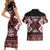 Personalised Aotearoa Waitangi Couples Matching Short Sleeve Bodycon Dress and Hawaiian Shirt Taniko Motifs - Mania Gecko