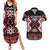 Personalised Aotearoa Waitangi Couples Matching Summer Maxi Dress and Hawaiian Shirt Taniko Motifs - Mania Gecko