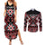 Personalised Aotearoa Waitangi Couples Matching Summer Maxi Dress and Long Sleeve Button Shirt Taniko Motifs - Mania Gecko