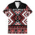 Personalised Aotearoa Waitangi Family Matching Off Shoulder Short Dress and Hawaiian Shirt Taniko Motifs - Mania Gecko