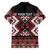 Personalised Aotearoa Waitangi Family Matching Off Shoulder Short Dress and Hawaiian Shirt Taniko Motifs - Mania Gecko