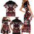 Personalised Aotearoa Waitangi Family Matching Short Sleeve Bodycon Dress and Hawaiian Shirt Taniko Motifs - Mania Gecko