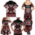 Personalised Aotearoa Waitangi Family Matching Summer Maxi Dress and Hawaiian Shirt Taniko Motifs - Mania Gecko