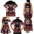 Personalised Aotearoa Waitangi Family Matching Tank Maxi Dress and Hawaiian Shirt Taniko Motifs - Mania Gecko