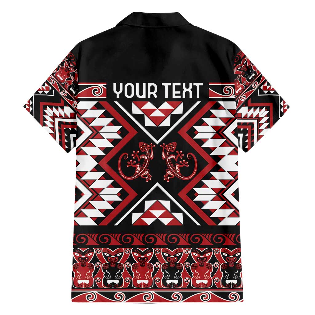 Personalised Aotearoa Waitangi Hawaiian Shirt Taniko Motifs - Mania Gecko LT7 - Polynesian Pride