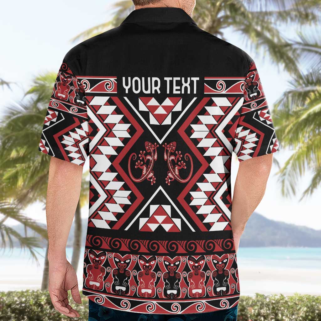Personalised Aotearoa Waitangi Hawaiian Shirt Taniko Motifs - Mania Gecko LT7 - Polynesian Pride