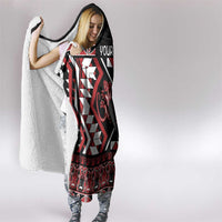 Personalised Aotearoa Waitangi Hooded Blanket Taniko Motifs - Mania Gecko LT7 - Polynesian Pride
