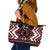 Personalised Aotearoa Waitangi Leather Tote Bag Taniko Motifs - Mania Gecko