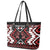 Personalised Aotearoa Waitangi Leather Tote Bag Taniko Motifs - Mania Gecko