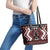 Personalised Aotearoa Waitangi Leather Tote Bag Taniko Motifs - Mania Gecko