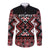 Personalised Aotearoa Waitangi Long Sleeve Button Shirt Taniko Motifs - Mania Gecko