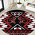 Personalised Aotearoa Waitangi Round Carpet Taniko Motifs - Mania Gecko