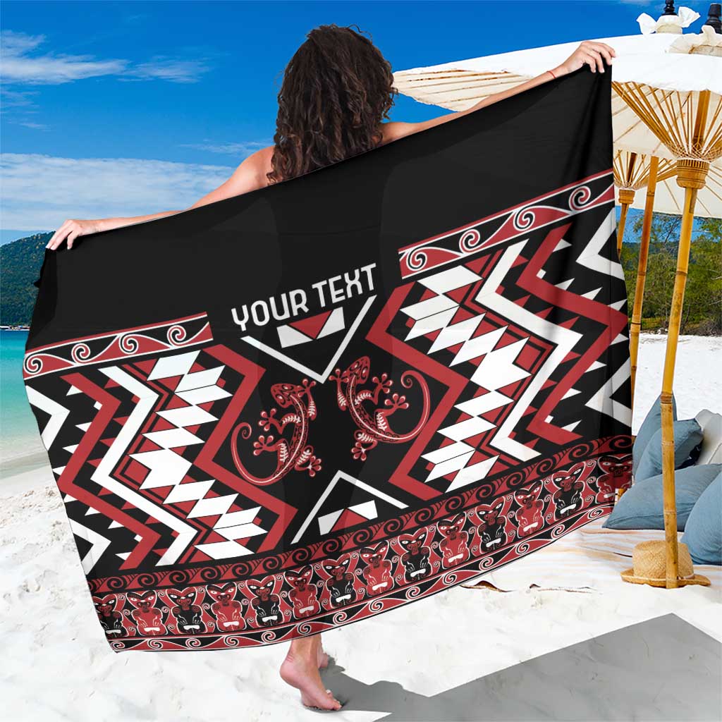 Personalised Aotearoa Waitangi Sarong Taniko Motifs - Mania Gecko