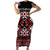 Personalised Aotearoa Waitangi Short Sleeve Bodycon Dress Taniko Motifs - Mania Gecko