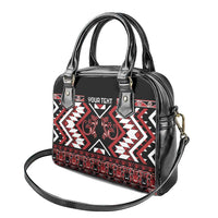 Personalised Aotearoa Waitangi Shoulder Handbag Taniko Motifs - Mania Gecko