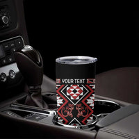 Personalised Aotearoa Waitangi Tumbler Cup Taniko Motifs - Mania Gecko LT7 - Polynesian Pride