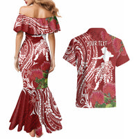 Personalised Hawaii Wahine Couples Matching Mermaid Dress and Hawaiian Shirt Women's Day Ohia Lehua LT7 - Polynesian Pride