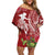 Personalised Hawaii Wahine Family Matching Off Shoulder Short Dress and Hawaiian Shirt Women's Day Ohia Lehua LT7 Mom's Dress Red - Polynesian Pride