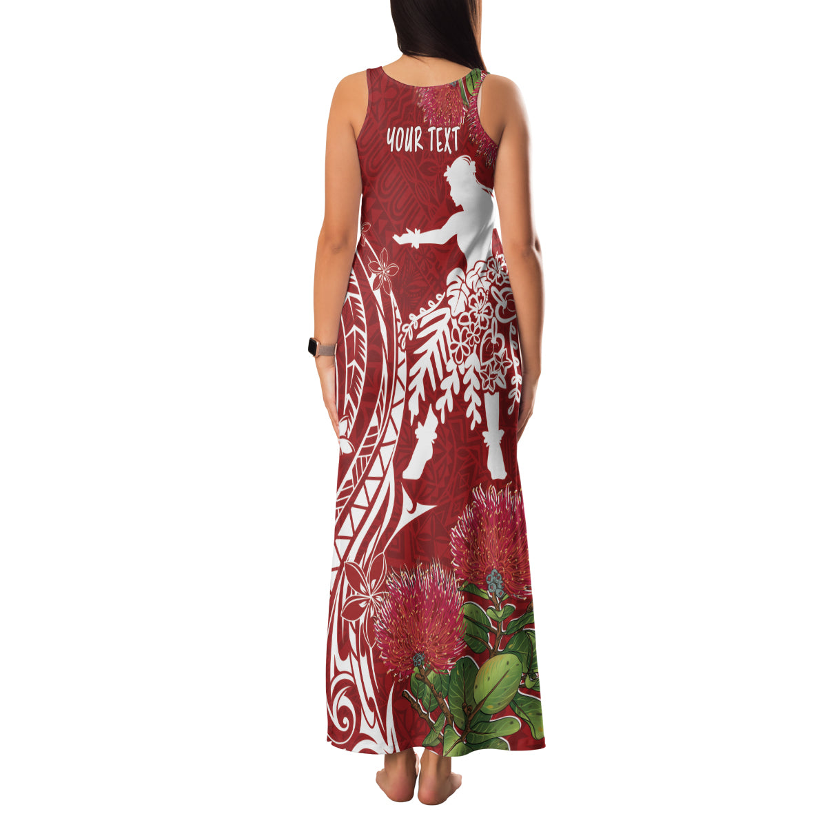 Personalised Hawaii Wahine Family Matching Tank Maxi Dress and Hawaiian Shirt Women's Day Ohia Lehua LT7 - Polynesian Pride