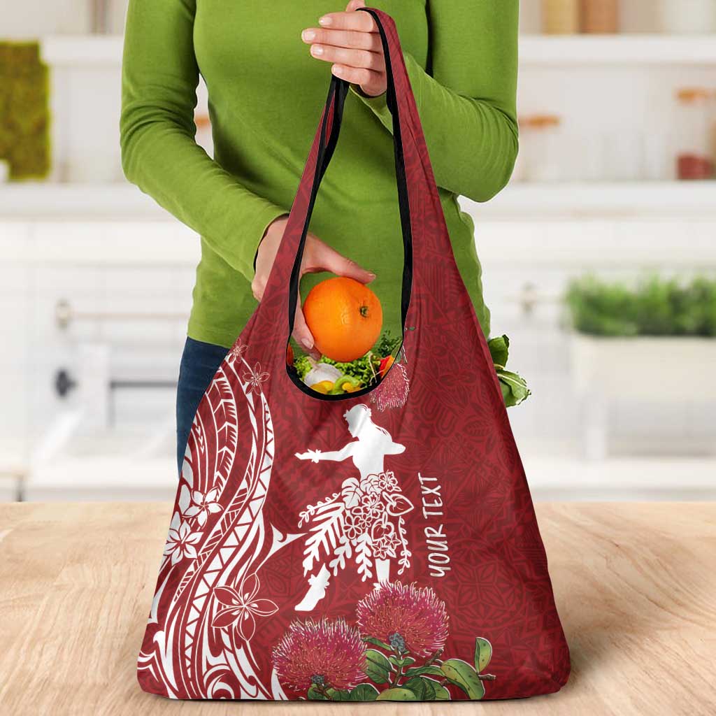 Personalised Hawaii Wahine Grocery Bag Women's Day Ohia Lehua LT7 - Polynesian Pride