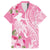 Personalised Hawaii Wahine Family Matching Off Shoulder Long Sleeve Dress and Hawaiian Shirt Women's Day Maui Lokelani Roses LT7 Dad's Shirt - Short Sleeve Pink - Polynesian Pride