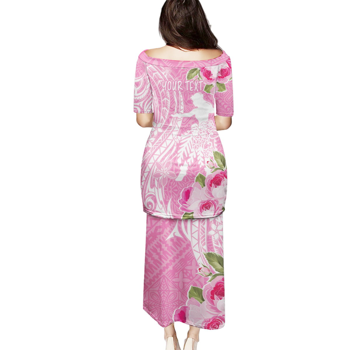 Personalised Hawaii Wahine Family Matching Puletasi and Hawaiian Shirt Women's Day Maui Lokelani Roses LT7 - Polynesian Pride