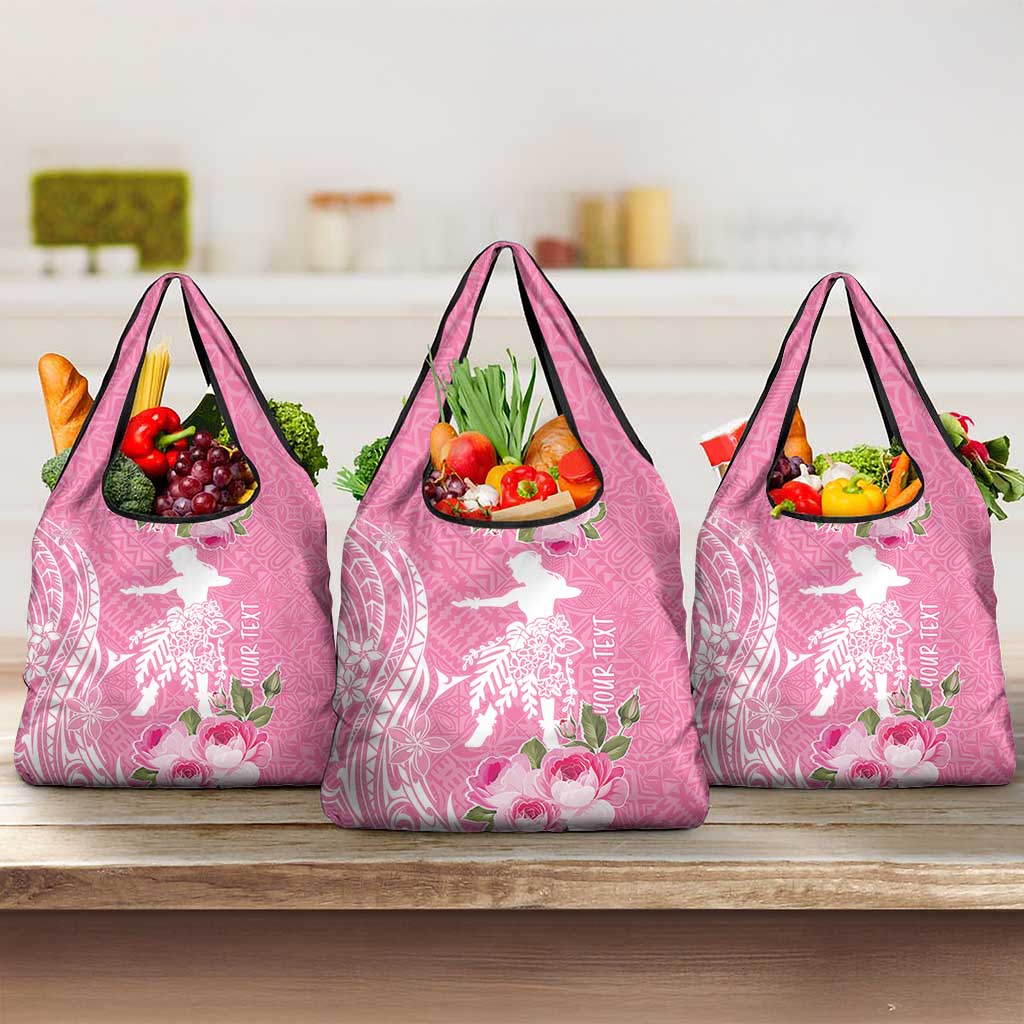 Personalised Hawaii Wahine Grocery Bag Women's Day Maui Lokelani Roses LT7 3-pack One Size Pink - Polynesian Pride