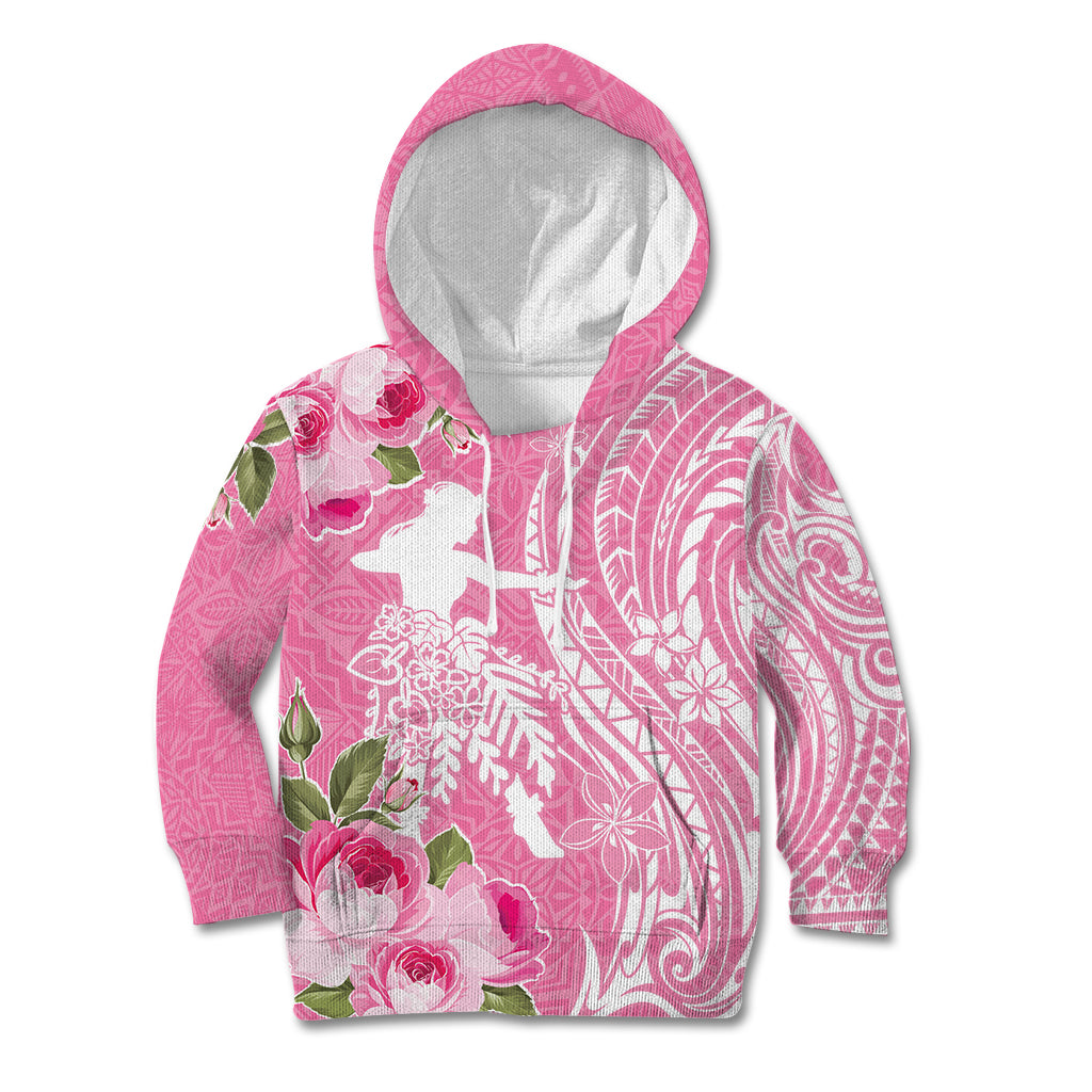 Personalised Hawaii Wahine Kid Hoodie Women's Day Maui Lokelani Roses LT7 Hoodie Pink - Polynesian Pride