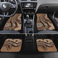 Tonga Ngatu Car Mats Vintage Brown Manulua Motifs LT7 Set 4pcs Brown - Polynesian Pride