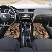 Tonga Ngatu Car Mats Vintage Brown Manulua Motifs LT7 Set 2pcs - Front Brown - Polynesian Pride