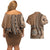 Personalized Tonga Ngatu Couples Matching Off Shoulder Short Dress and Hawaiian Shirt Vintage Brown Manulua Motifs