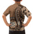 Personalized Tonga Ngatu Family Matching Long Sleeve Bodycon Dress and Hawaiian Shirt Vintage Brown Manulua Motifs