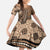 Personalized Tonga Ngatu Family Matching Long Sleeve Bodycon Dress and Hawaiian Shirt Vintage Brown Manulua Motifs