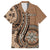 Personalized Tonga Ngatu Family Matching Long Sleeve Bodycon Dress and Hawaiian Shirt Vintage Brown Manulua Motifs