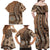 Personalized Tonga Ngatu Family Matching Off Shoulder Maxi Dress and Hawaiian Shirt Vintage Brown Manulua Motifs