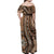 Personalized Tonga Ngatu Family Matching Off Shoulder Maxi Dress and Hawaiian Shirt Vintage Brown Manulua Motifs