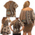 Personalized Tonga Ngatu Family Matching Off Shoulder Short Dress and Hawaiian Shirt Vintage Brown Manulua Motifs