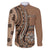 Personalized Tonga Ngatu Family Matching Puletasi and Hawaiian Shirt Vintage Brown Manulua Motifs