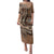 Personalized Tonga Ngatu Family Matching Puletasi and Hawaiian Shirt Vintage Brown Manulua Motifs