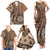 Personalized Tonga Ngatu Family Matching Tank Maxi Dress and Hawaiian Shirt Vintage Brown Manulua Motifs