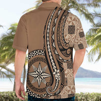 Personalized Tonga Ngatu Hawaiian Shirt Vintage Brown Manulua Motifs LT7 - Polynesian Pride