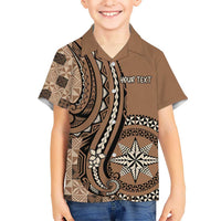Personalized Tonga Ngatu Hawaiian Shirt Vintage Brown Manulua Motifs LT7 - Polynesian Pride