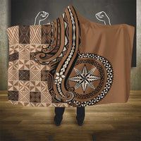 Tonga Ngatu Hooded Blanket Vintage Brown Manulua Motifs LT7 - Polynesian Pride